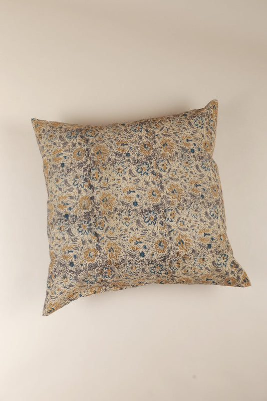 Golden Earth Kalamkari Handcrafted Pillow