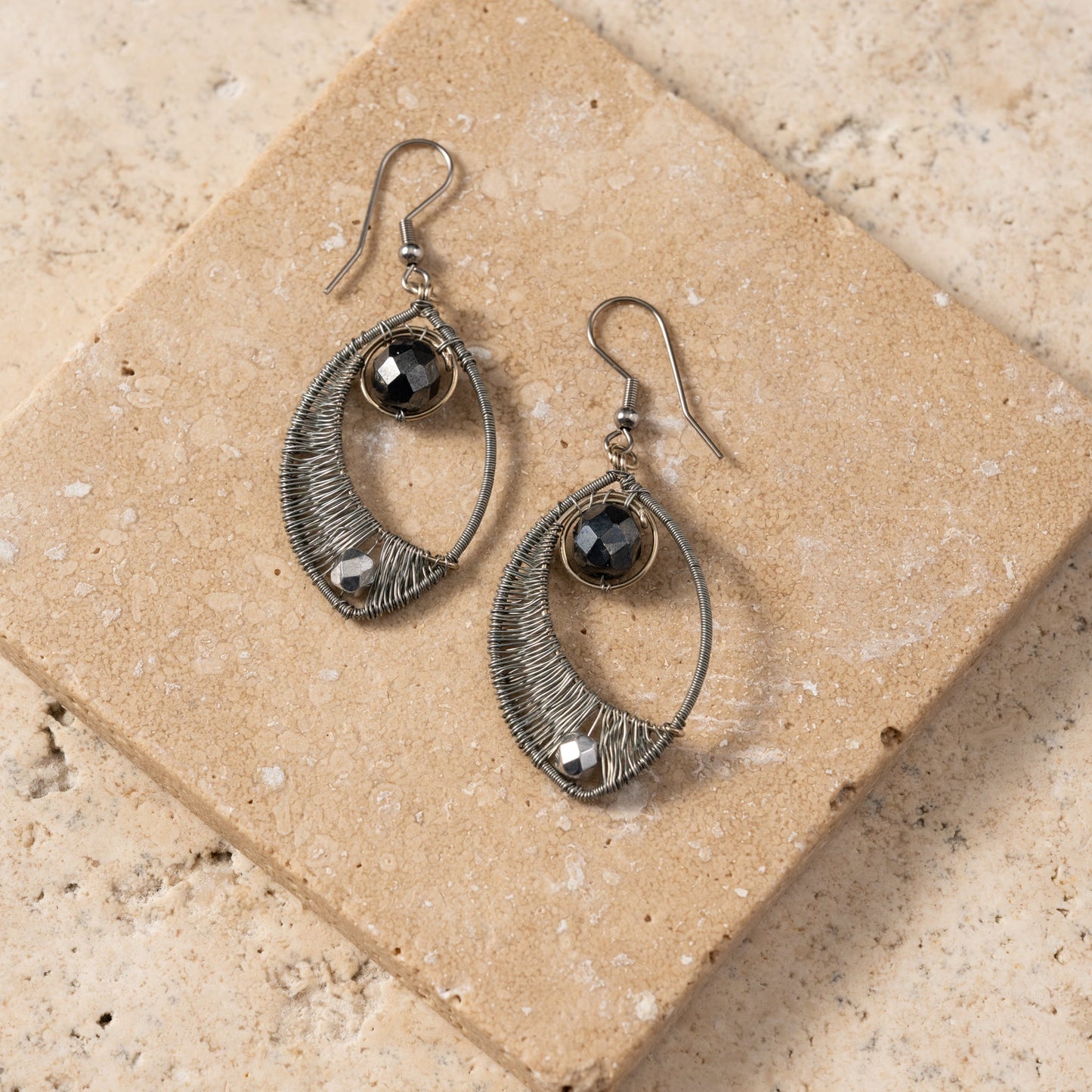Ojo Silver Wire Wrapped Earrings