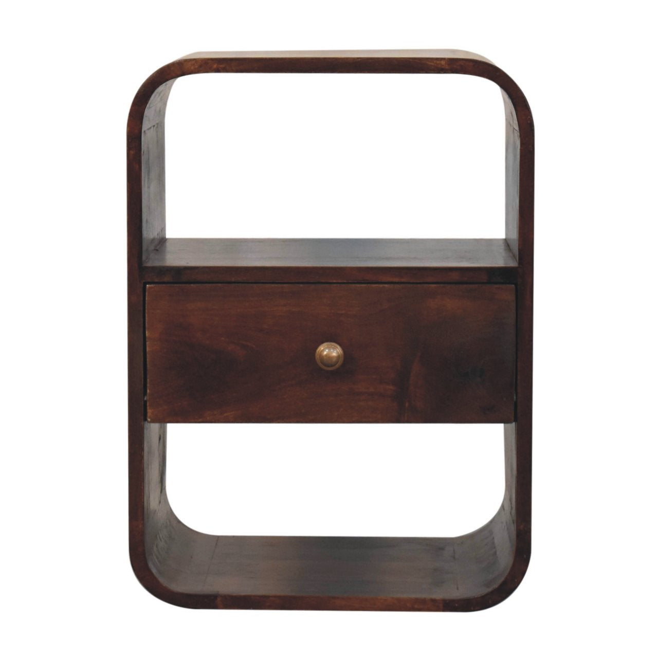 Solid Wood California Walnut Curved Edge Bedside Table