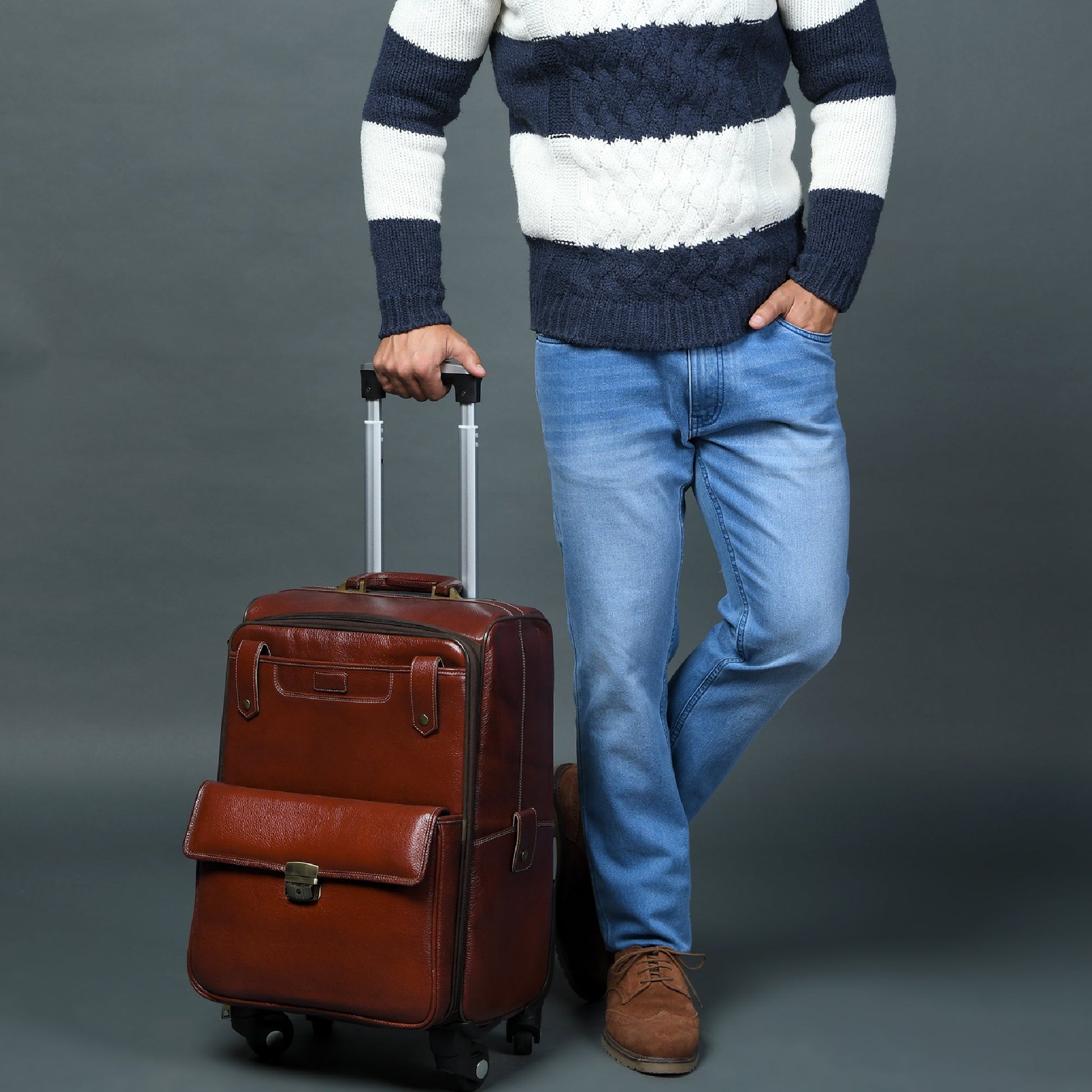 Leather Carry-On Trolly Bag - Osadia Concept Store