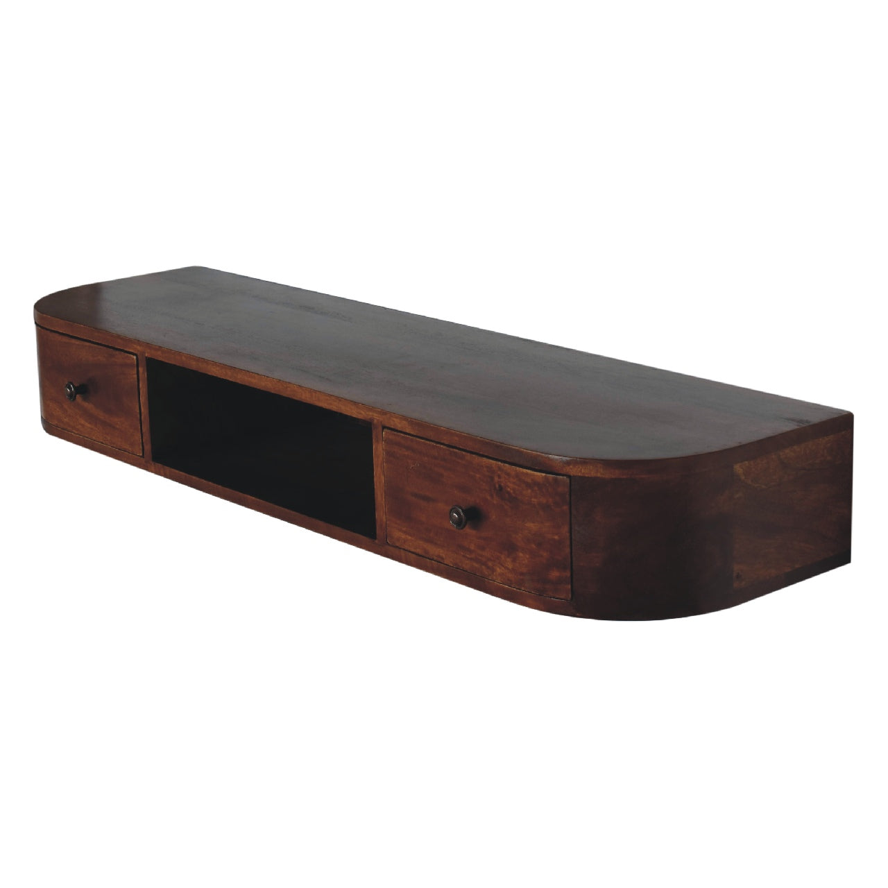 Solid Wood Lunar 2-Drawer Floating Console