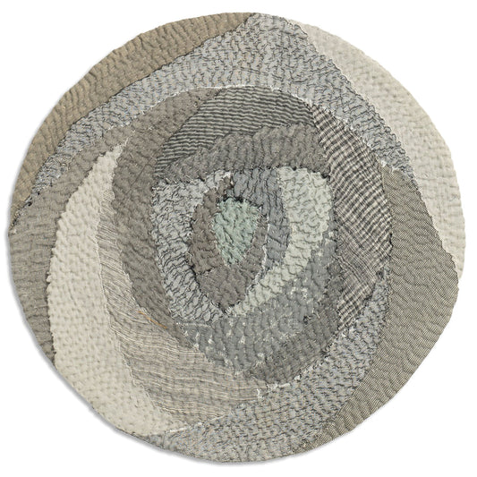 S/2 Grey Mist Fray Patch Rose Placemat