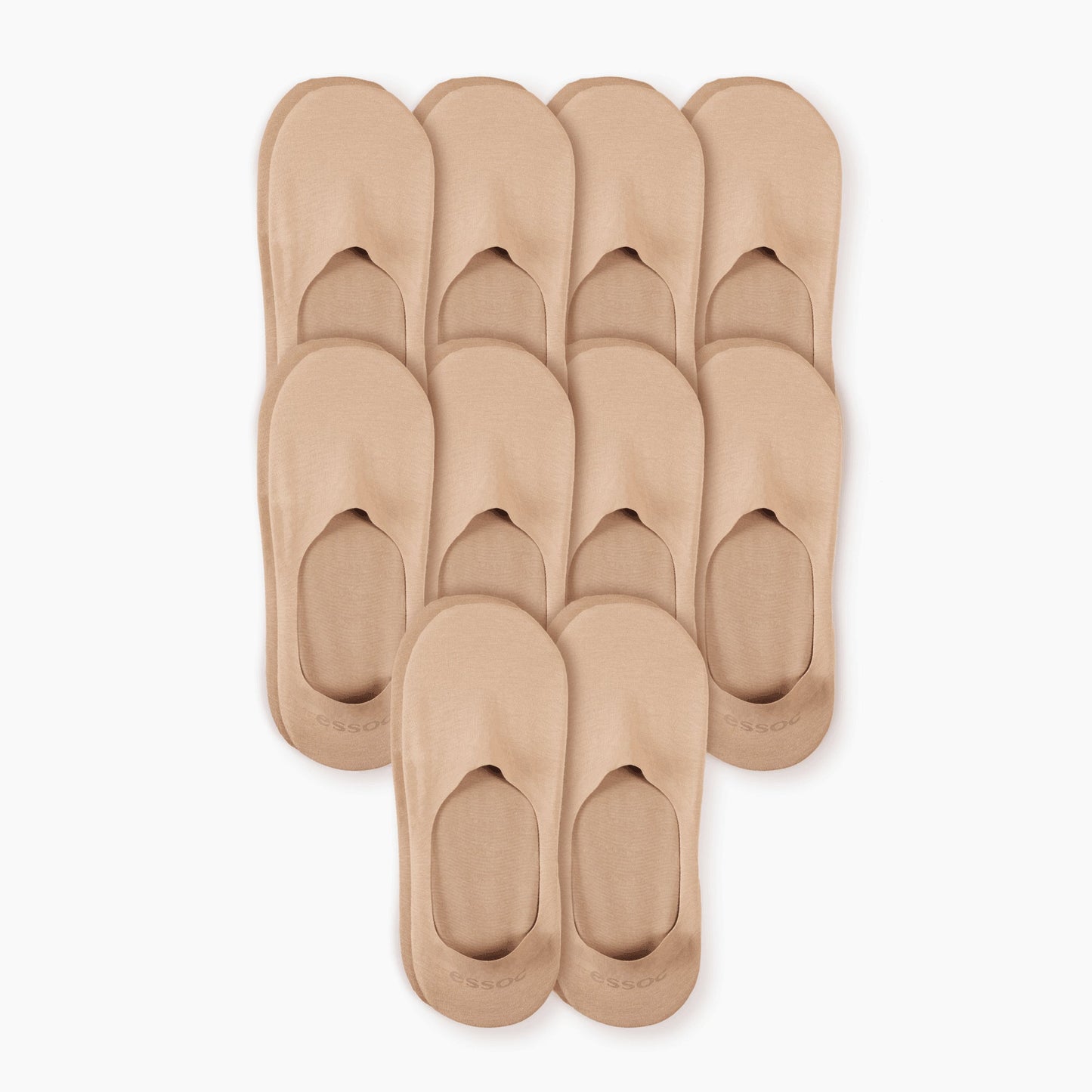 Unisex Cotton No Show Socks 10-Pack | Almond Beige