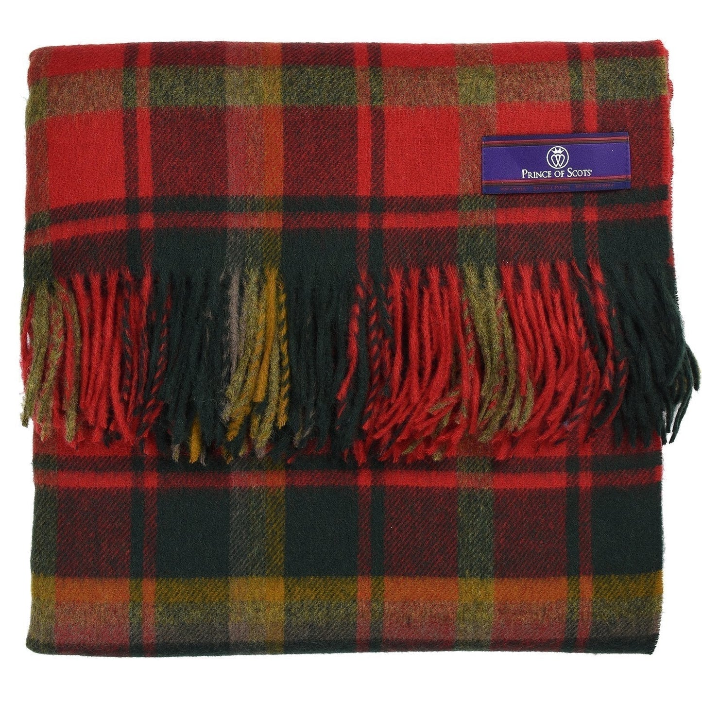 Highland Tartan Tweed Merino Wool Throw ~ Dark Maple ~
