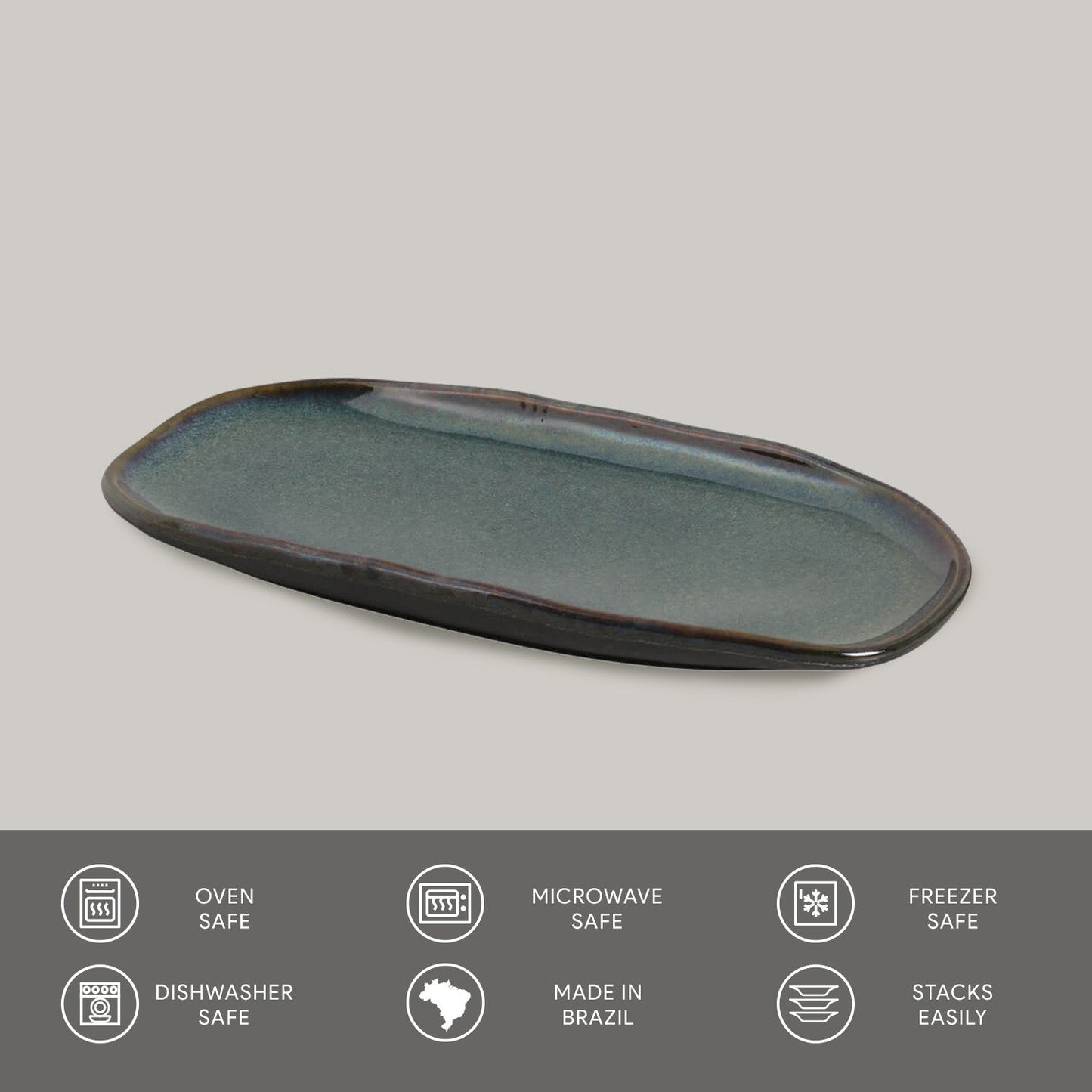 Shallow Organic Oval Platter Small Set of 4