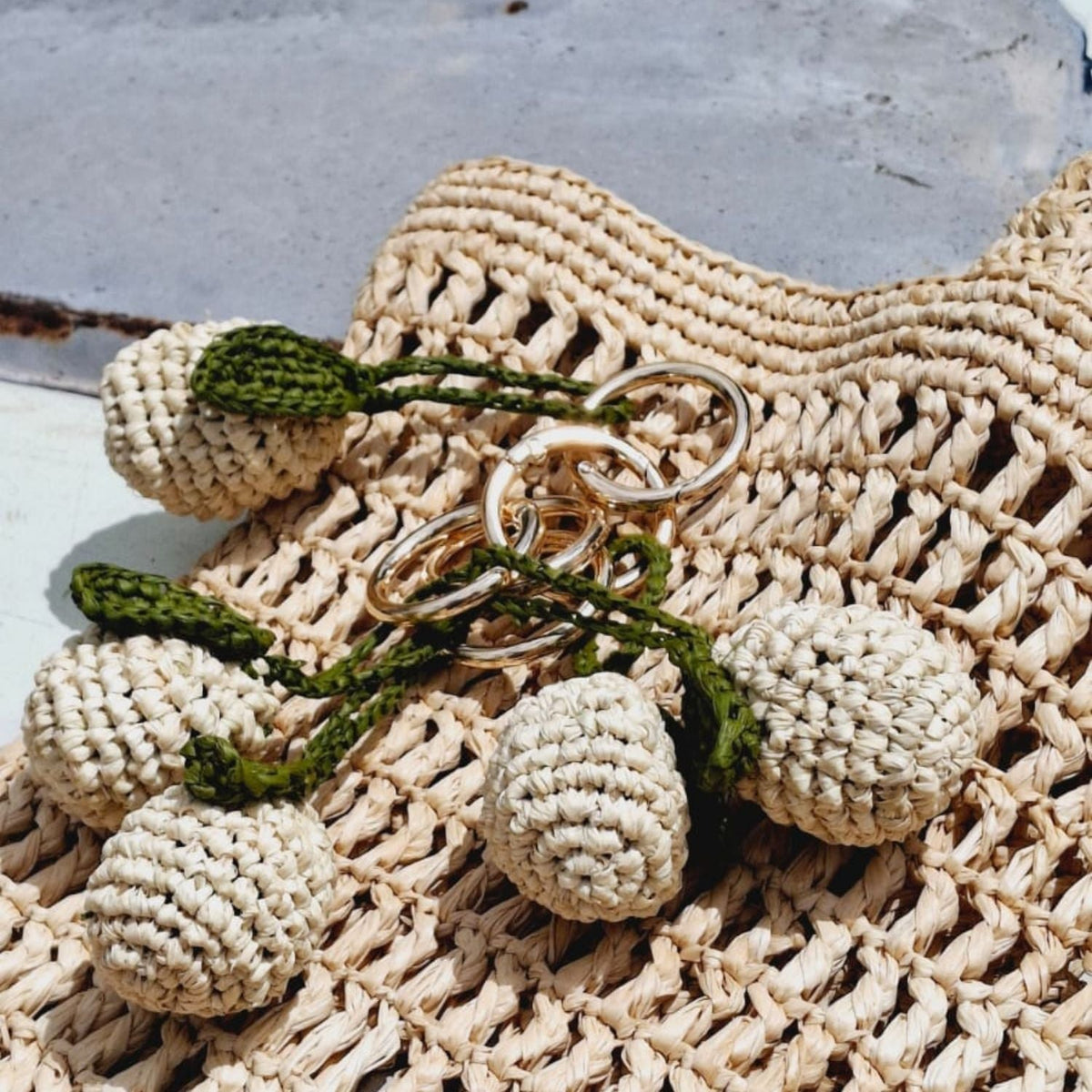 Accessories - Pear Raffia Keyring