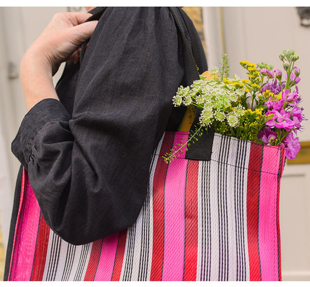 Woven Market Shopper in Neyron, Guardsman, Pearl