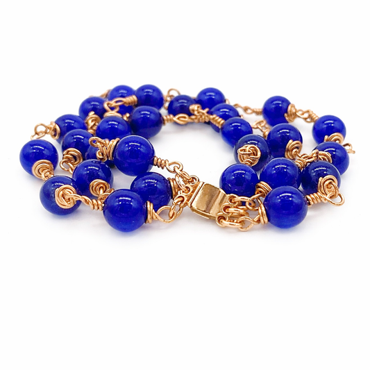 Azule Cat-Eye Glass Bead Bracelet | Magnetic Clasp