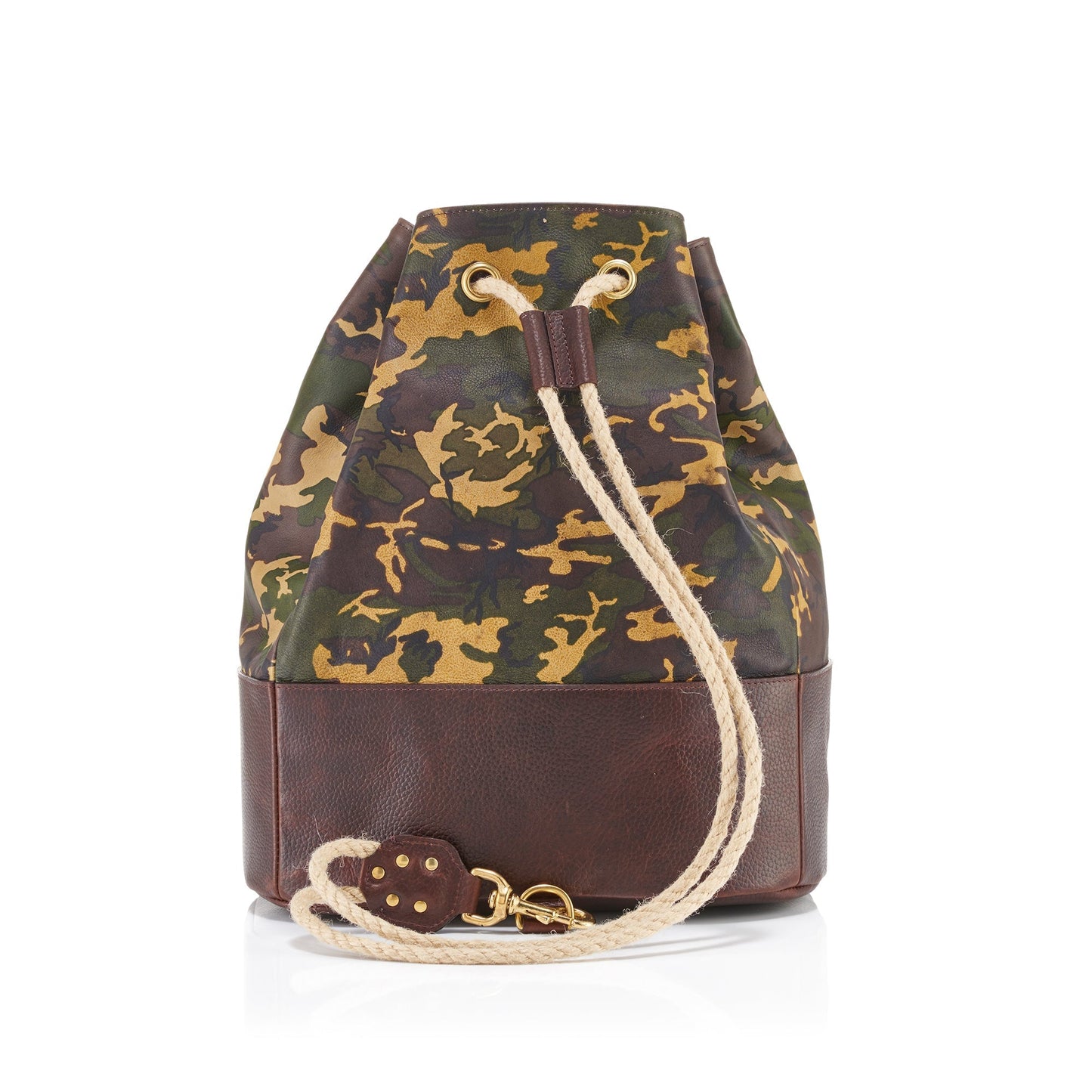 WANDERLUST Leather Duffle Bag ~ Tan Camo - Osadia Concept Store