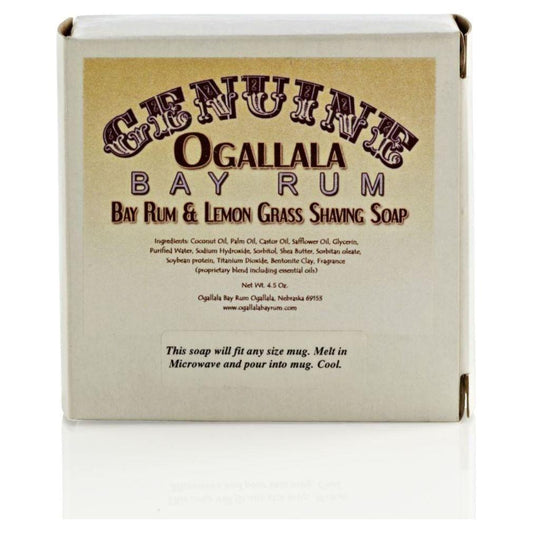 Ogallala Bay Rum, Bay Rum and Lemon Grass Shaving Soap 4.5 Oz