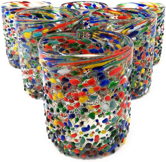 Confetti Rock Tumbler Glasses - Set of 6