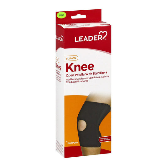 Leader(Tm)Knee Open Patella W/Stabilizers Slip On Black Small/Medium 1Ct