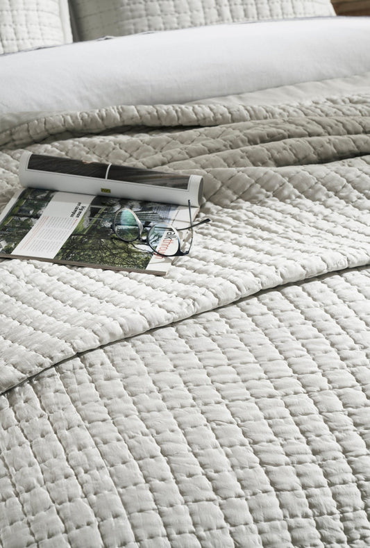 Malibu Square Quilted Silk Coverlet