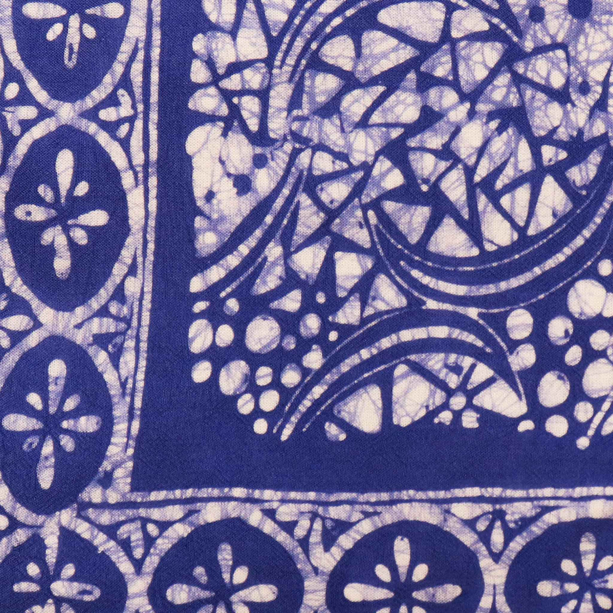 Large 39" Hand Dyed Batik Bandana - Soft Lightweight Cotton, Blue Stone