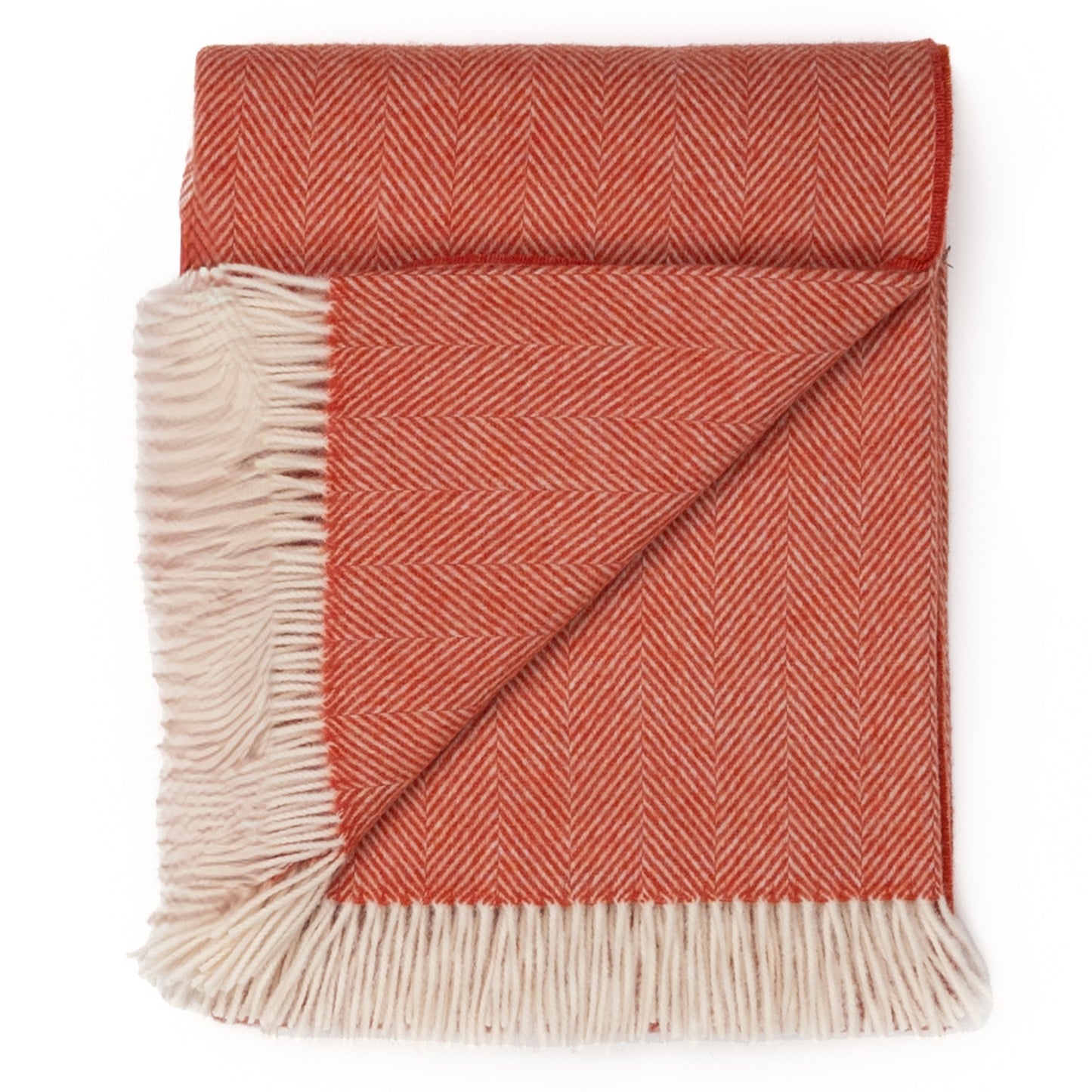 Southampton Home Merino Wool Herringbone Throw (Melon) - Osadia Concept Store