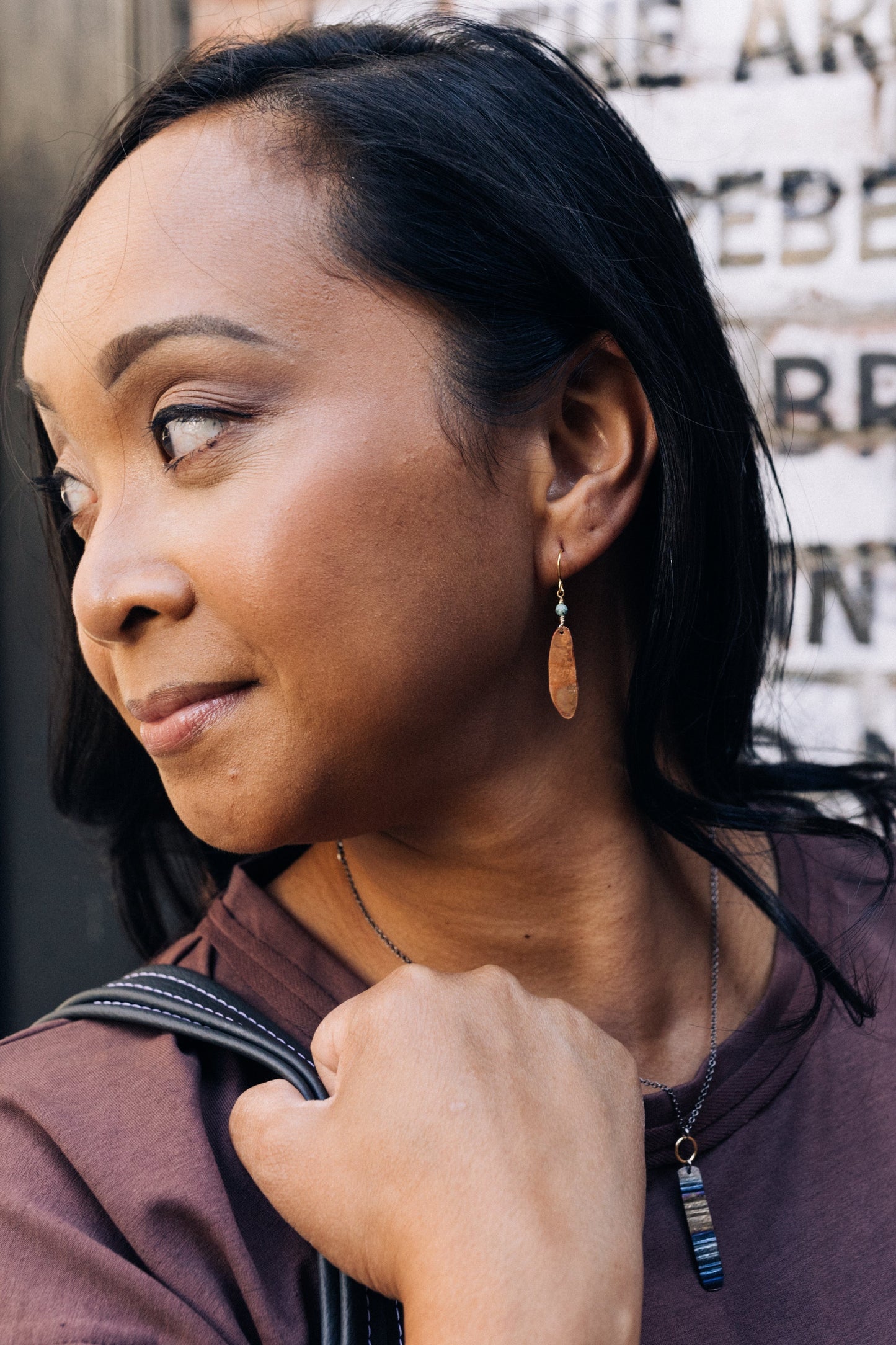 Take Flight Earrings | Repurposed Auto Shims | Jasper Bead with Copper Fire Patina | Gold Plated Ear Wire