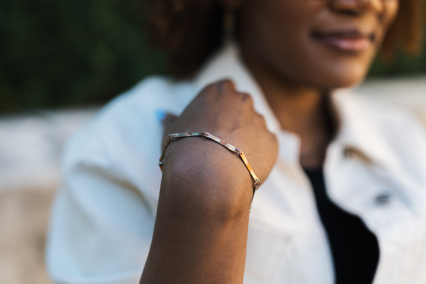 Midnight Train Adjustable Bracelet | Upcycled Automotive Copper & Stainless Steel Paperclip Chain