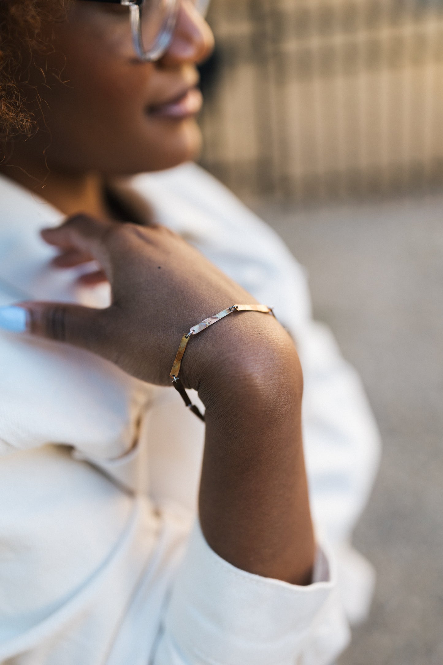 Midnight Train Adjustable Bracelet | Upcycled Automotive Copper & Stainless Steel Paperclip Chain