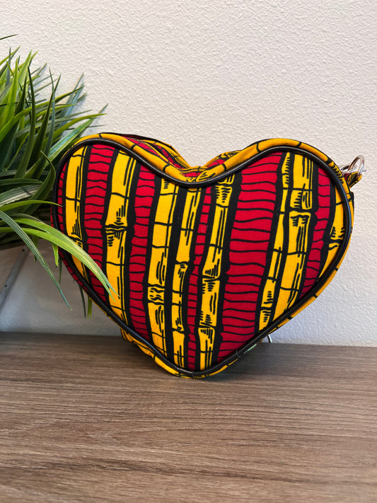 Diva Kente Heart Shaped Crossbody Bag