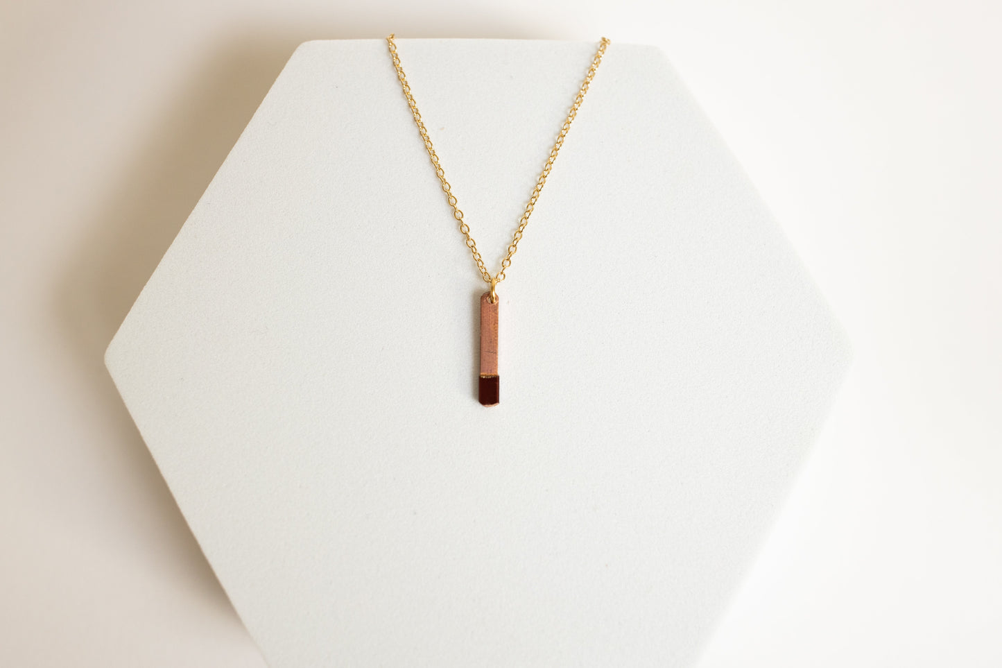 Get Ready Necklace | Repurposed Copper Hairpin for Electric Vehicles | Gold Plated Chain