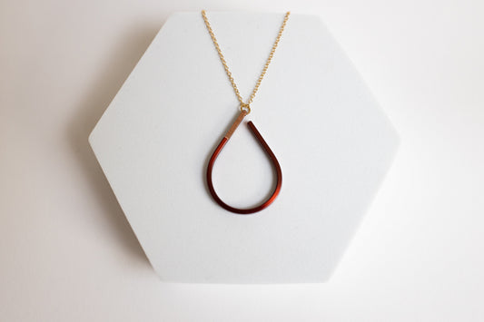 Power Within Necklace | Repurposed Copper Hairpin for Electric Vehicles | Gold Plated Chain