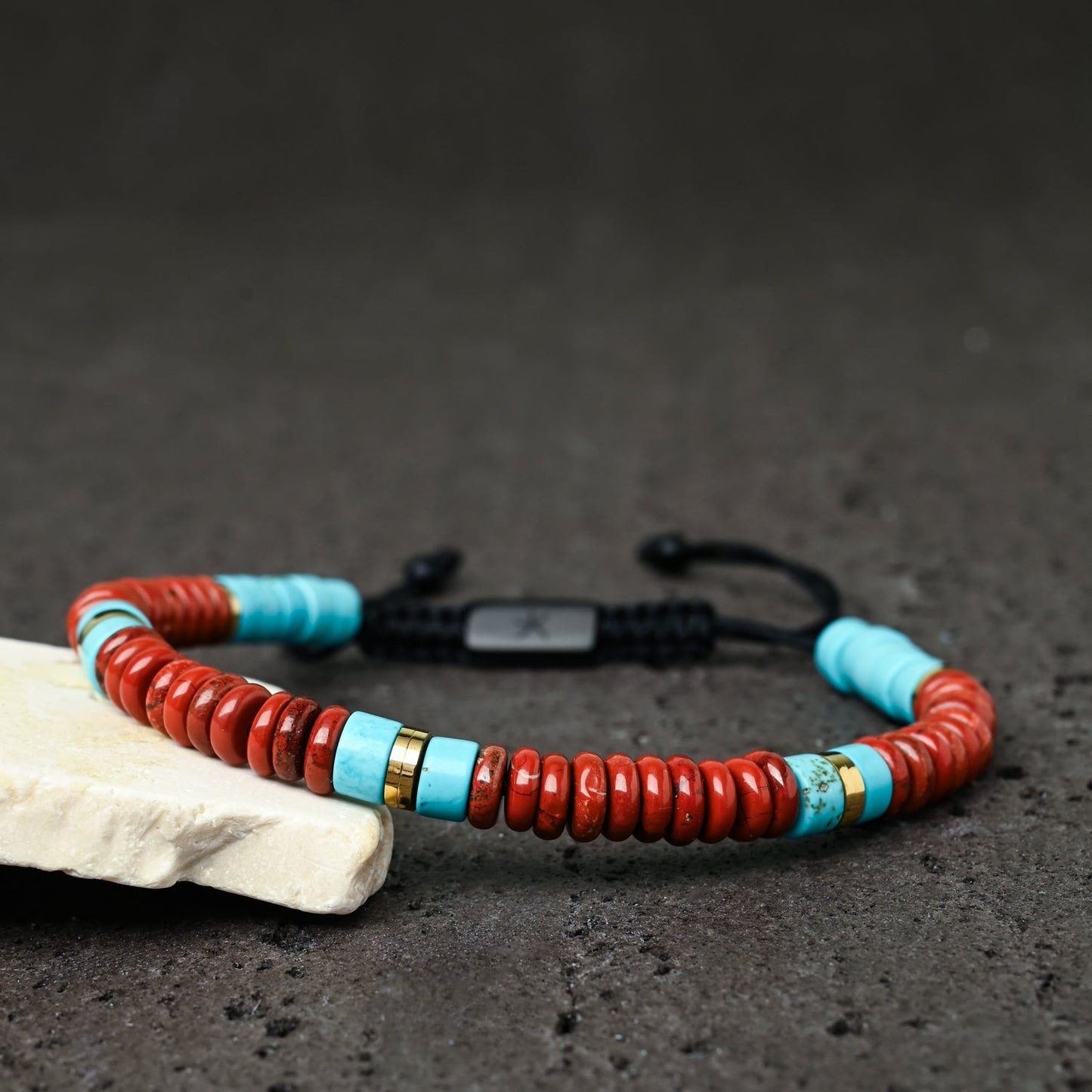 Nomadic Turquoise & Red Jasper Rope Beaded Bracelet - Osadia Concept Store