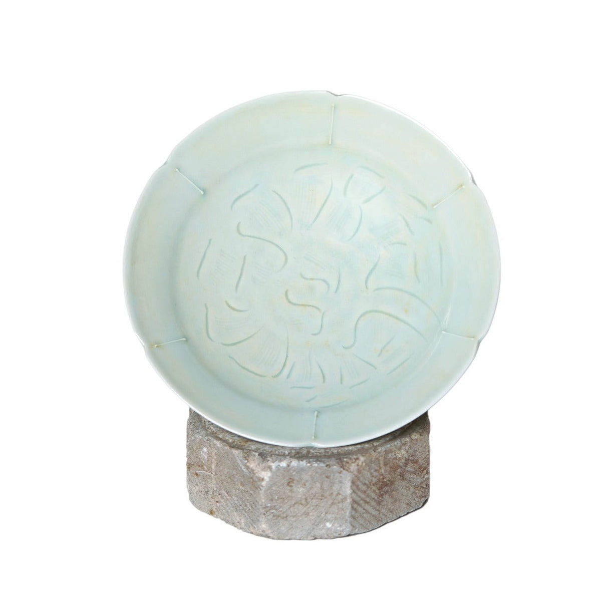 Celadon Porcelain Small Peony Dish
