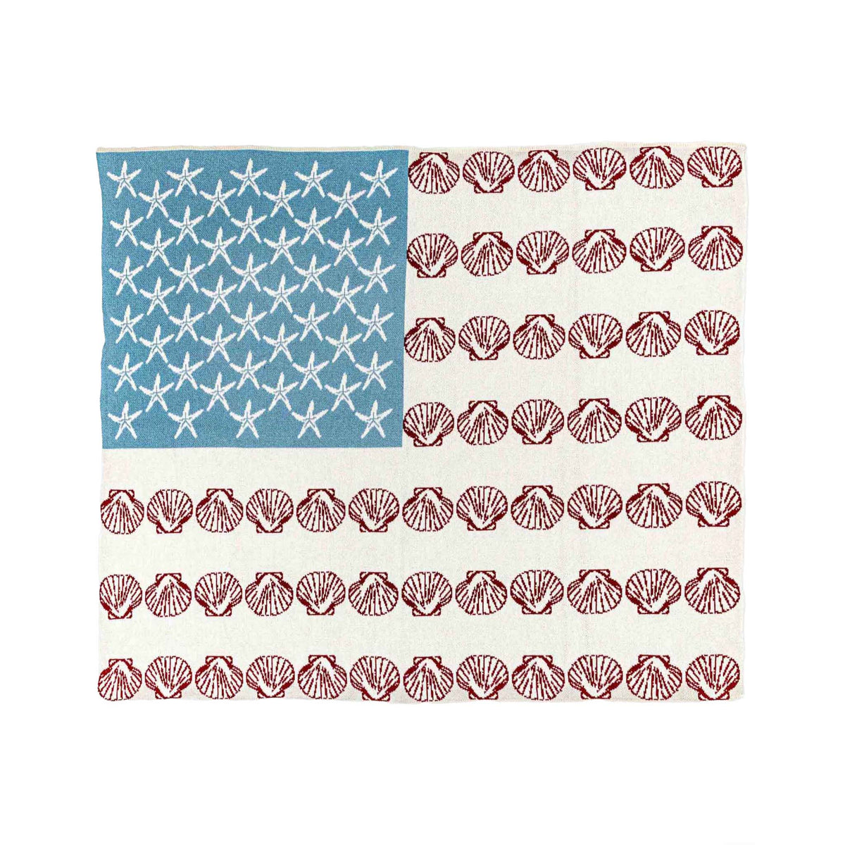 Coastal Flag - Cotton Sustainable Knit Flag/Americana Throw Blanket
