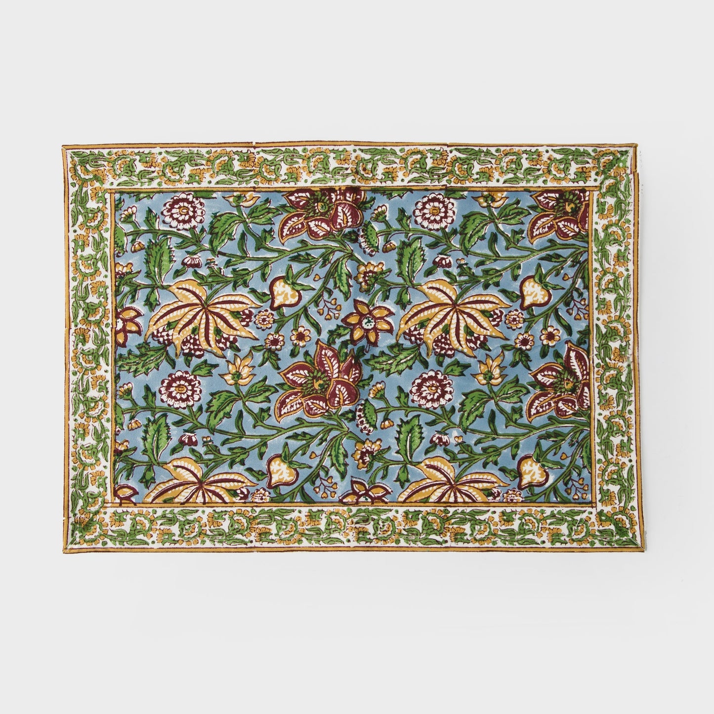 Florin Hand Block Printed Cotton Placemats Set of 4