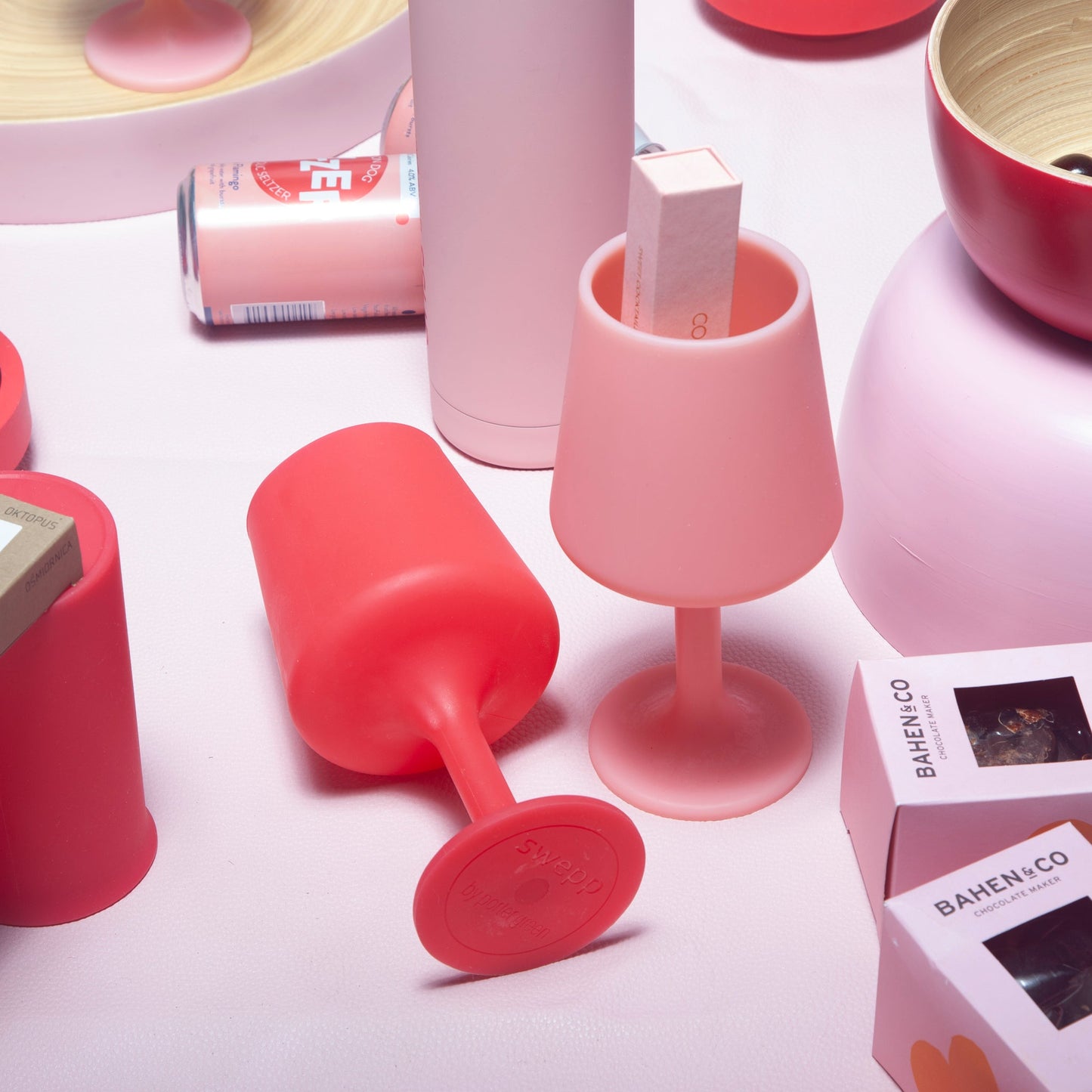 cherry + blush | swepp | silicone unbreakable wine glasses