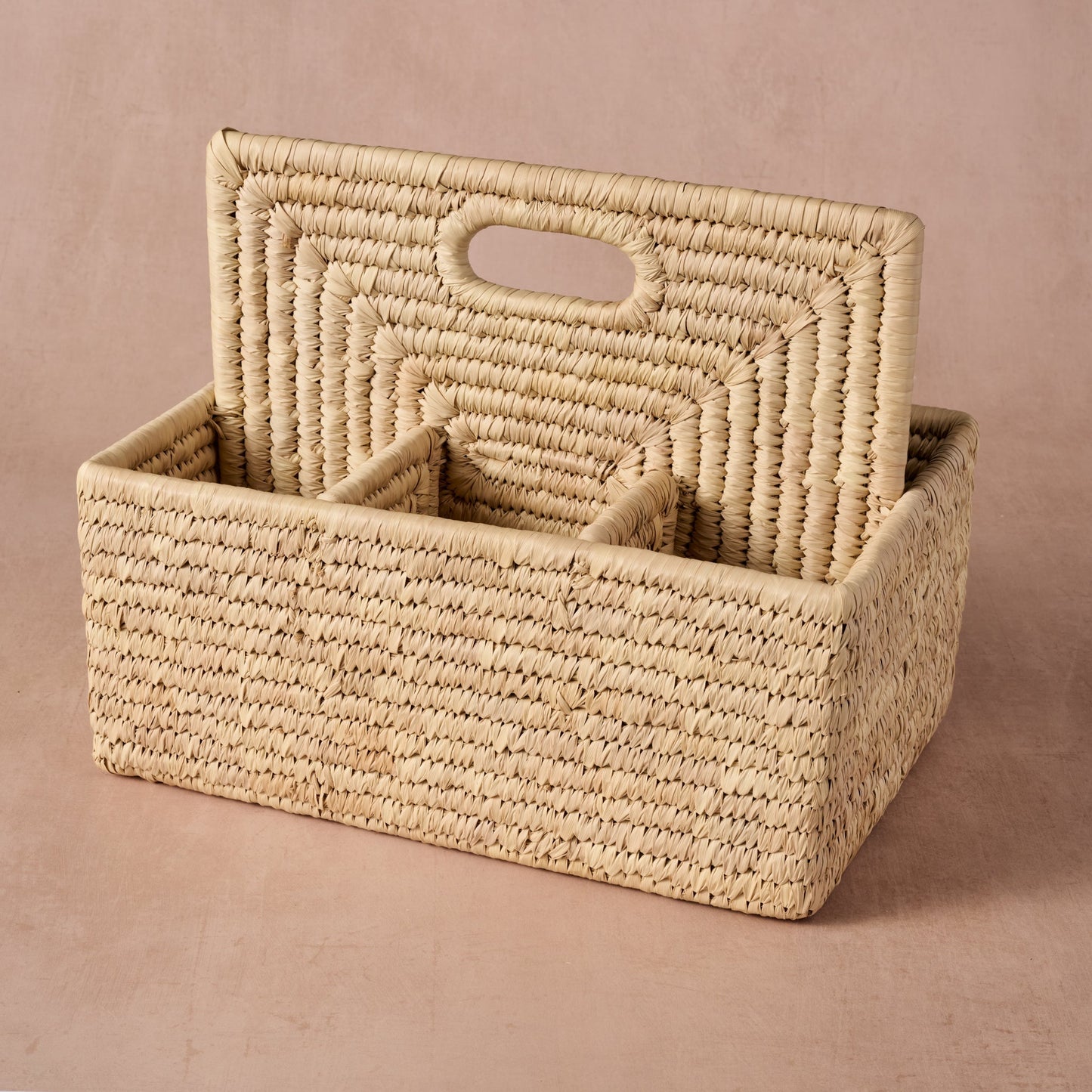 Pleta Woven Date Palm Leaf Utensil Caddy