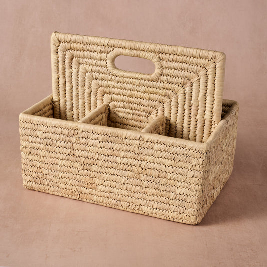Pleta Woven Date Palm Leaf Utensil Caddy