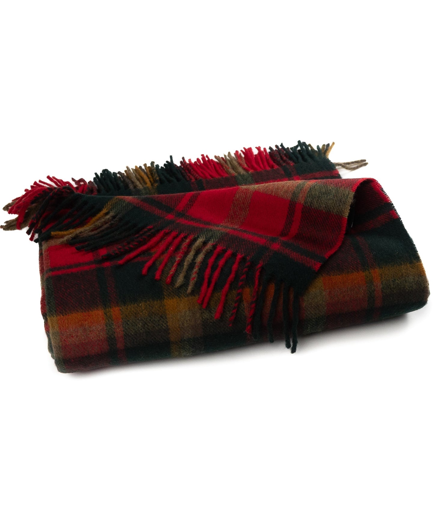 Highland Tartan Tweed Merino Wool Throw ~ Dark Maple ~