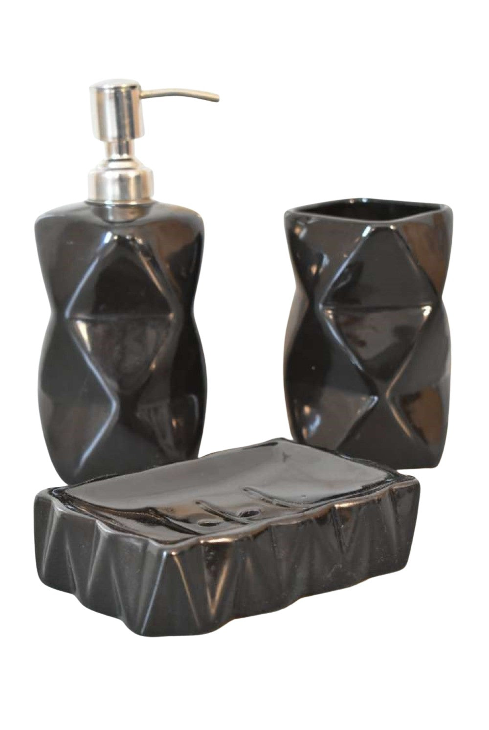 Sindri Black Bathroom Set of 3