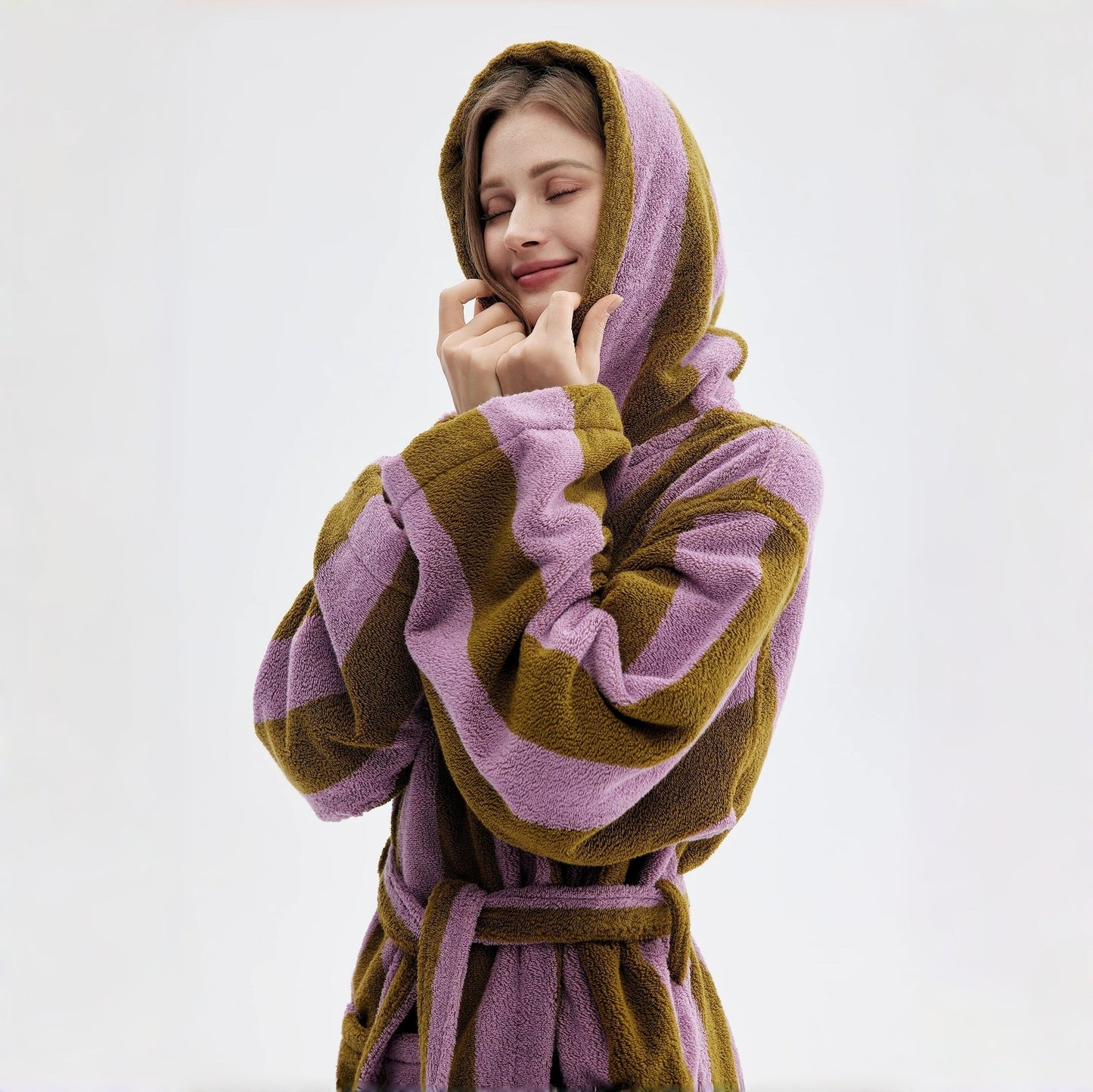 Ultra Soft Retro Whimsical Stripe Bath Robe
