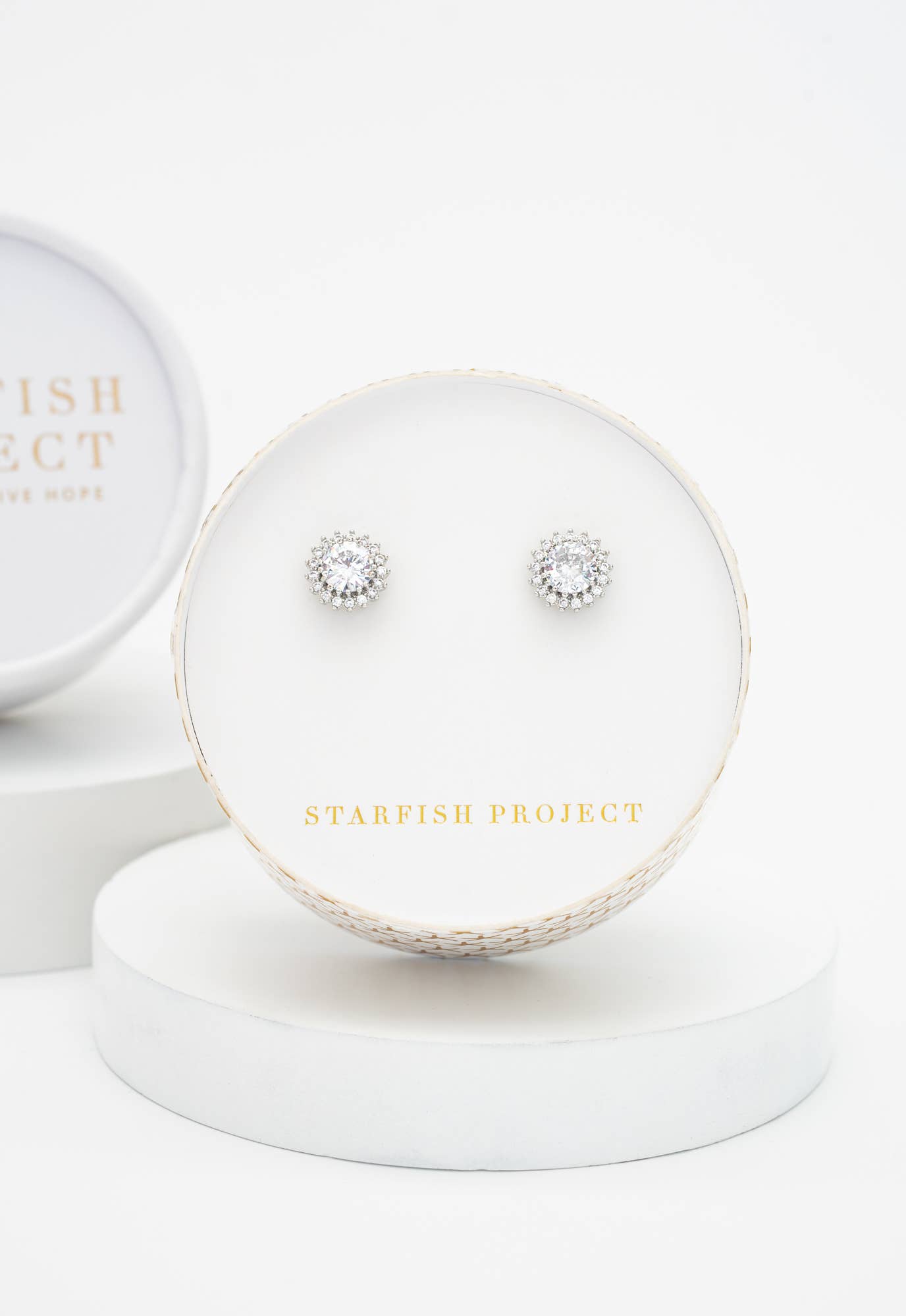 Radiant Shine Platinum Zircon Studs