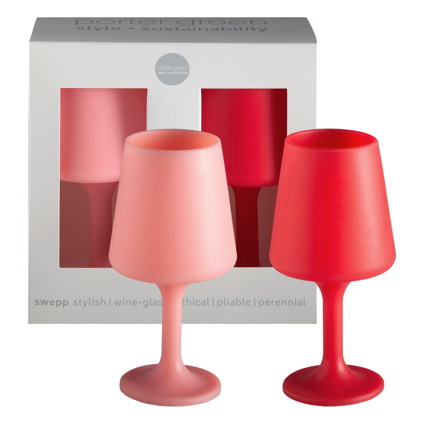 cherry + blush | swepp | silicone unbreakable wine glasses