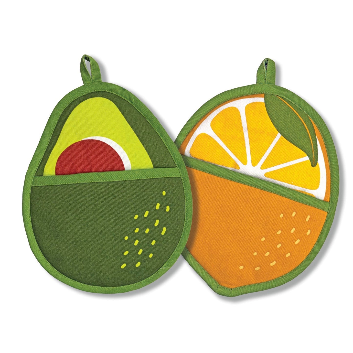 Avocado & Lemon Pot Holders Set of 2