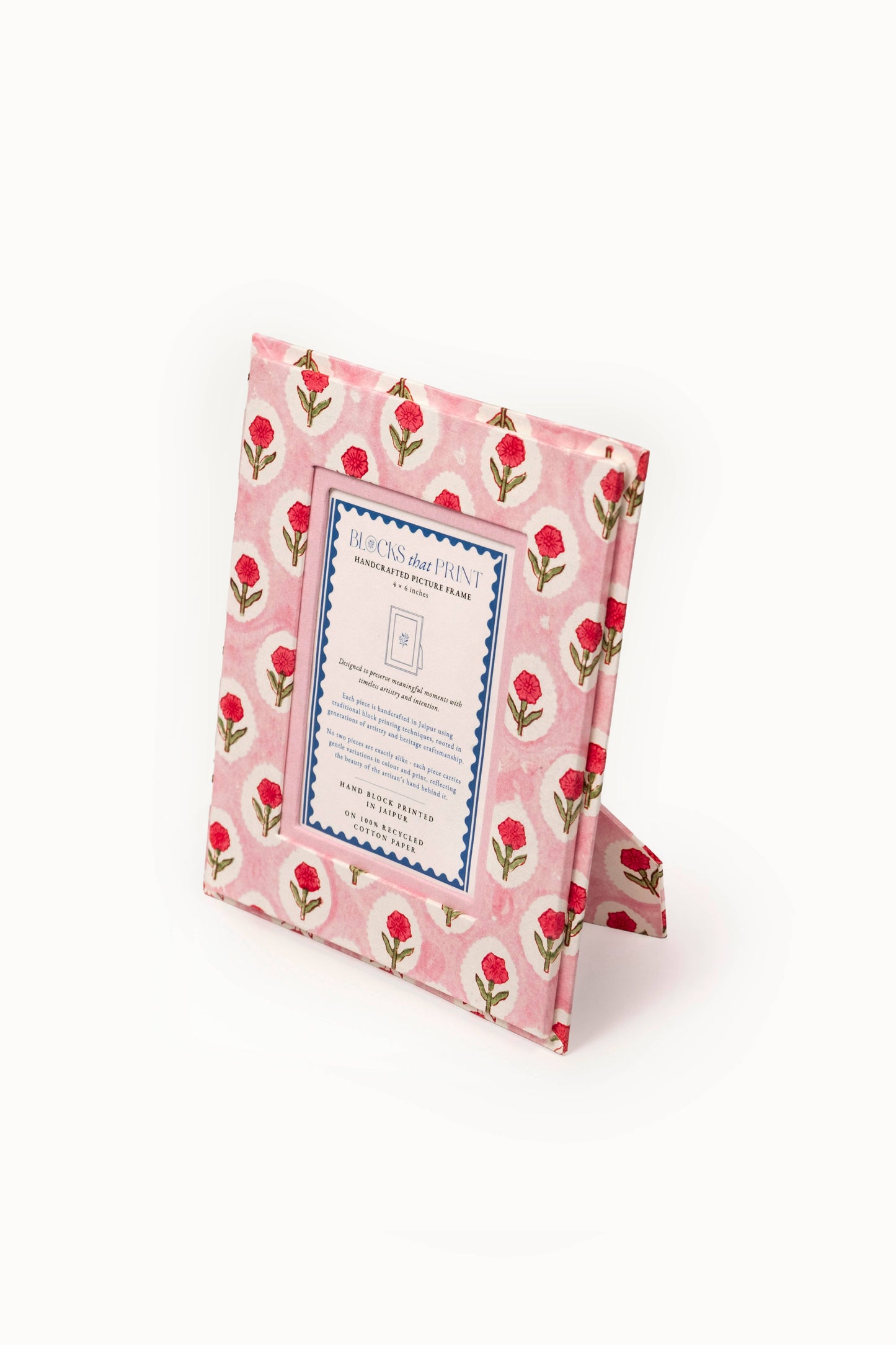 Medium Block Print Photo Frame (4 x 6)  - Tea Rose