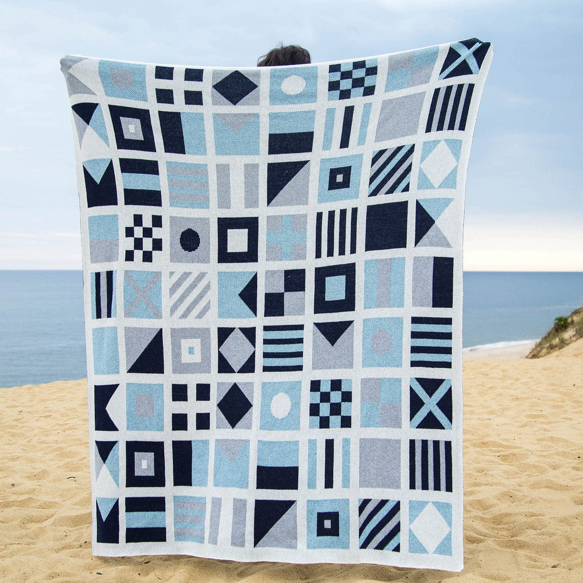 Nautical Flags - Cotton Sustainable Knit Throw Blanket