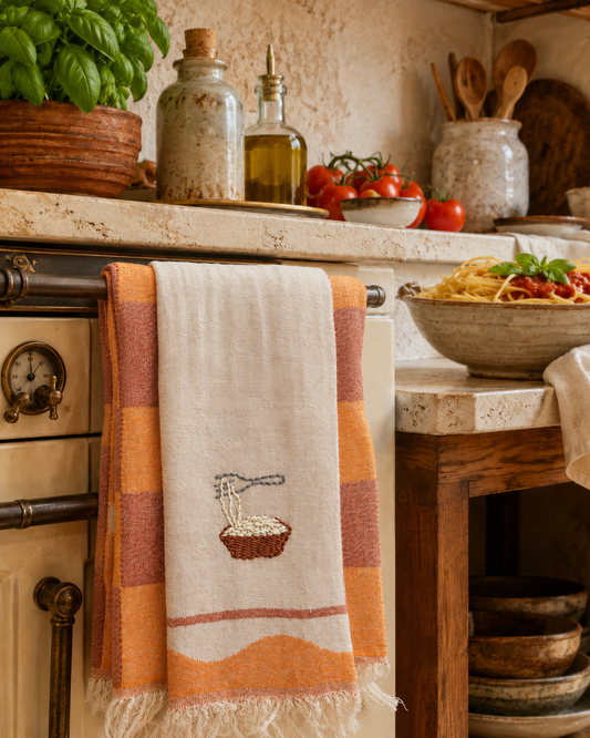 Pasta Hand-Stitched Tea Towel Set