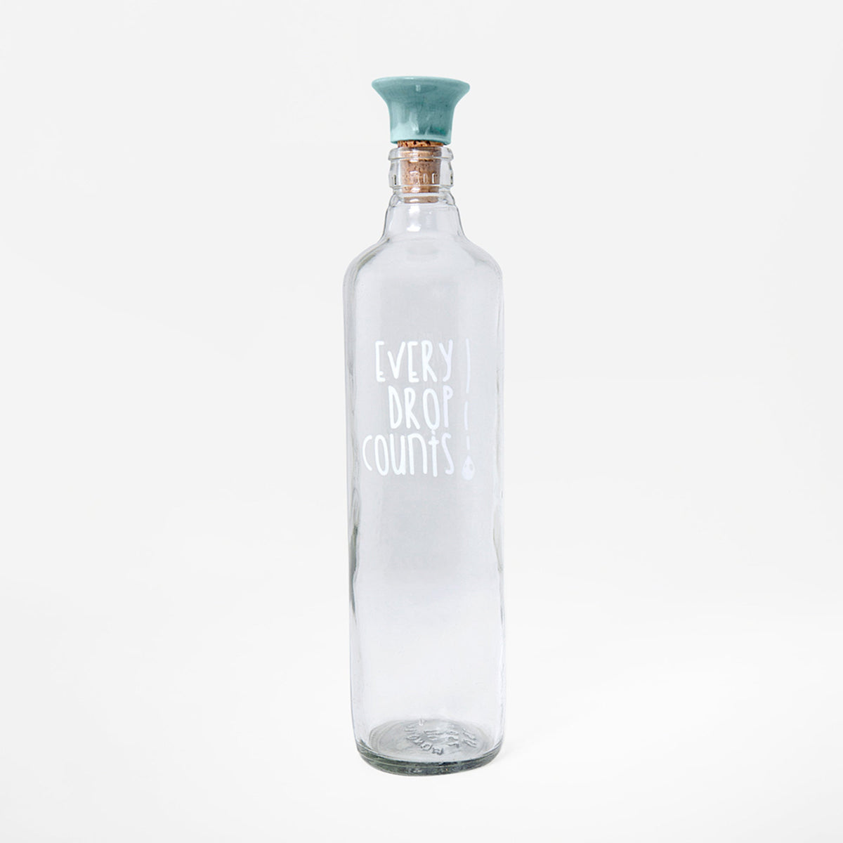 Drop Glass Water Bottle with Ceramic Stopper | Airtight Clear Bottle