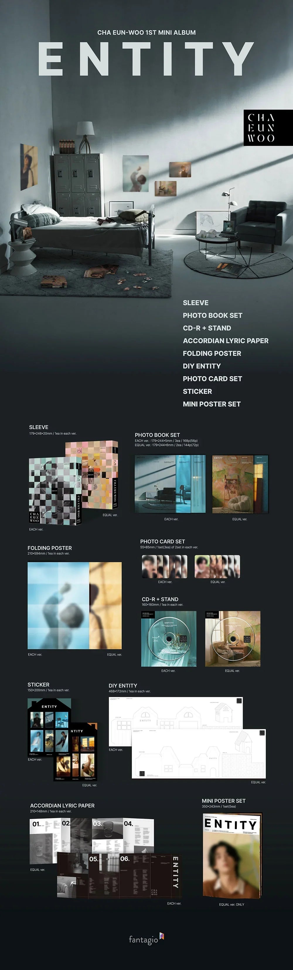 Cha Eunwoo 1st Mini Album - Entity