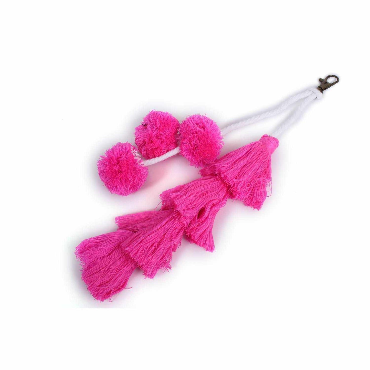 Bonita Boho Rainbow Tassel & Pom Pom Charm | Bag Accessory | Handmade in Thailand