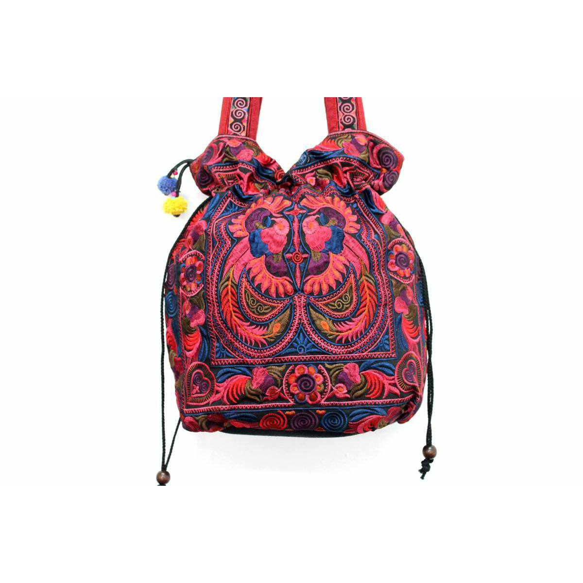 Cinch Hmong Embroidered Shoulder Purse - Thailand - Osadia Concept Store