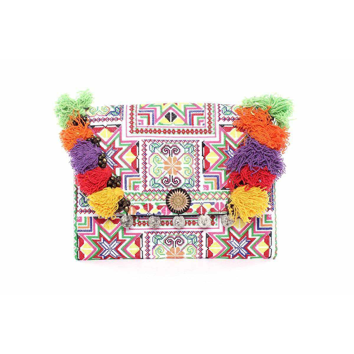 Embroidered Multi Tassel Clutch Bag | IPad Case - Thailand