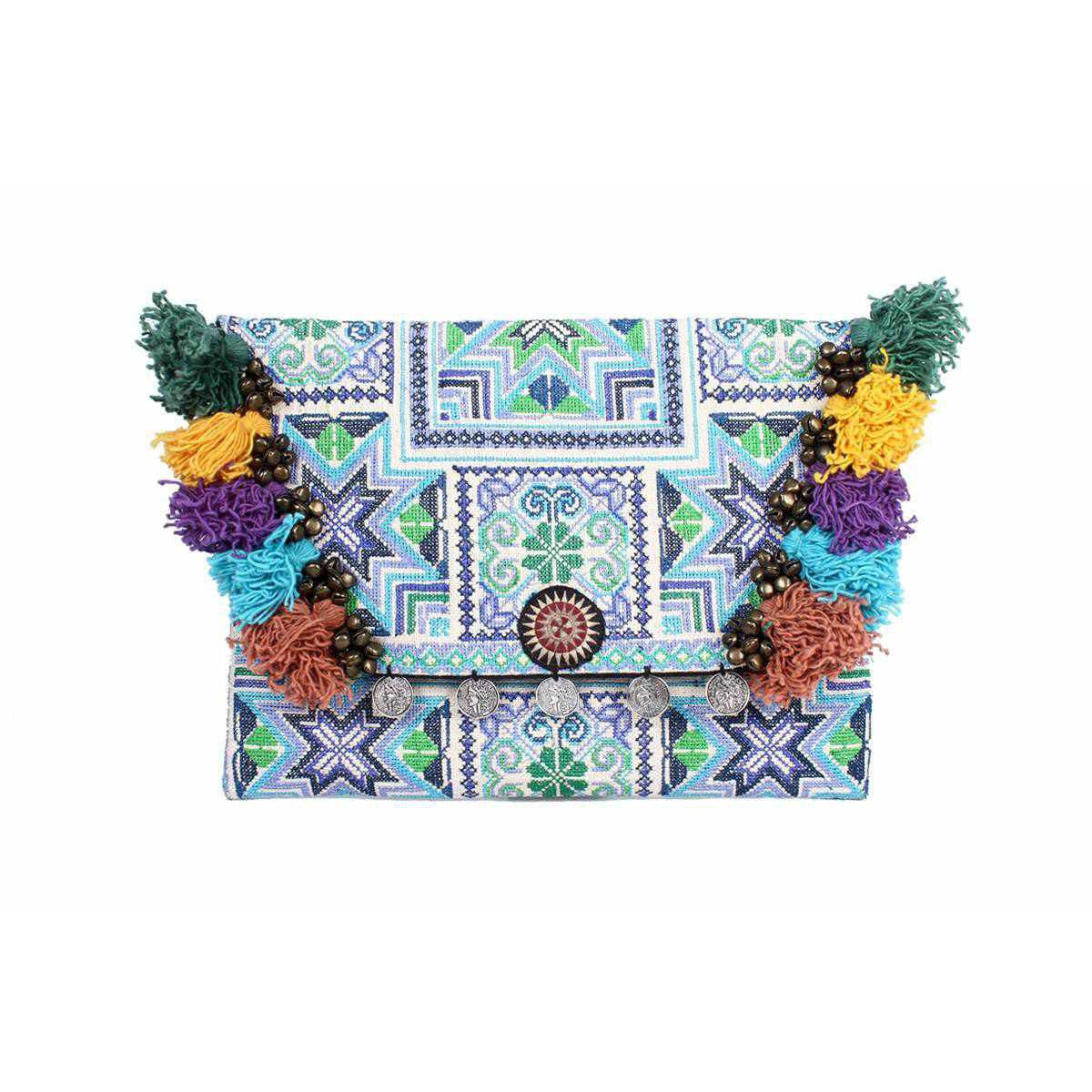 Embroidered Multi Tassel Clutch Bag | IPad Case - Thailand
