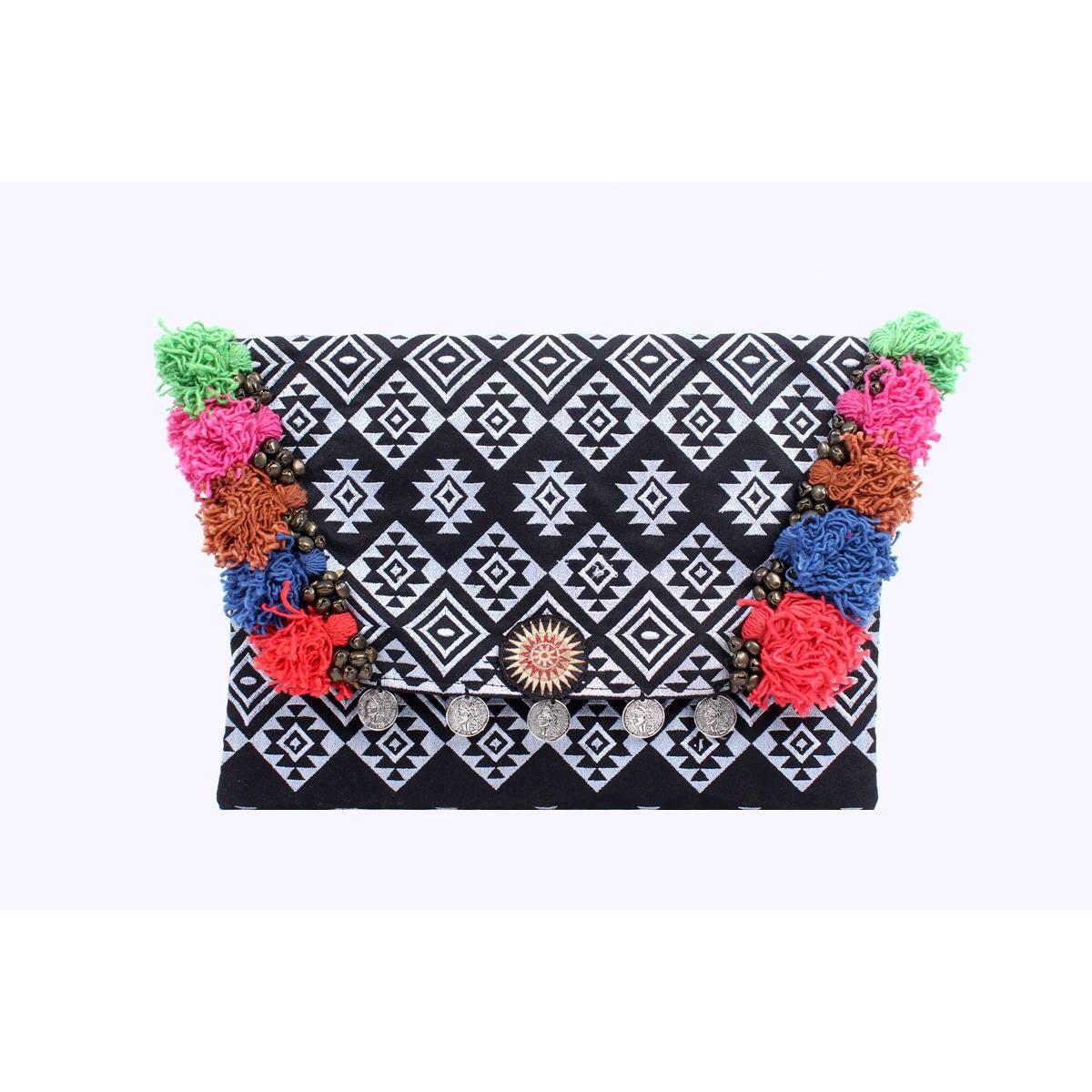 Embroidered Multi Tassel Clutch Bag | IPad Case - Thailand