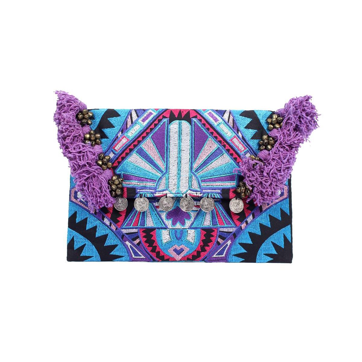 Embroidered Multi Tassel Clutch Bag | IPad Case - Thailand