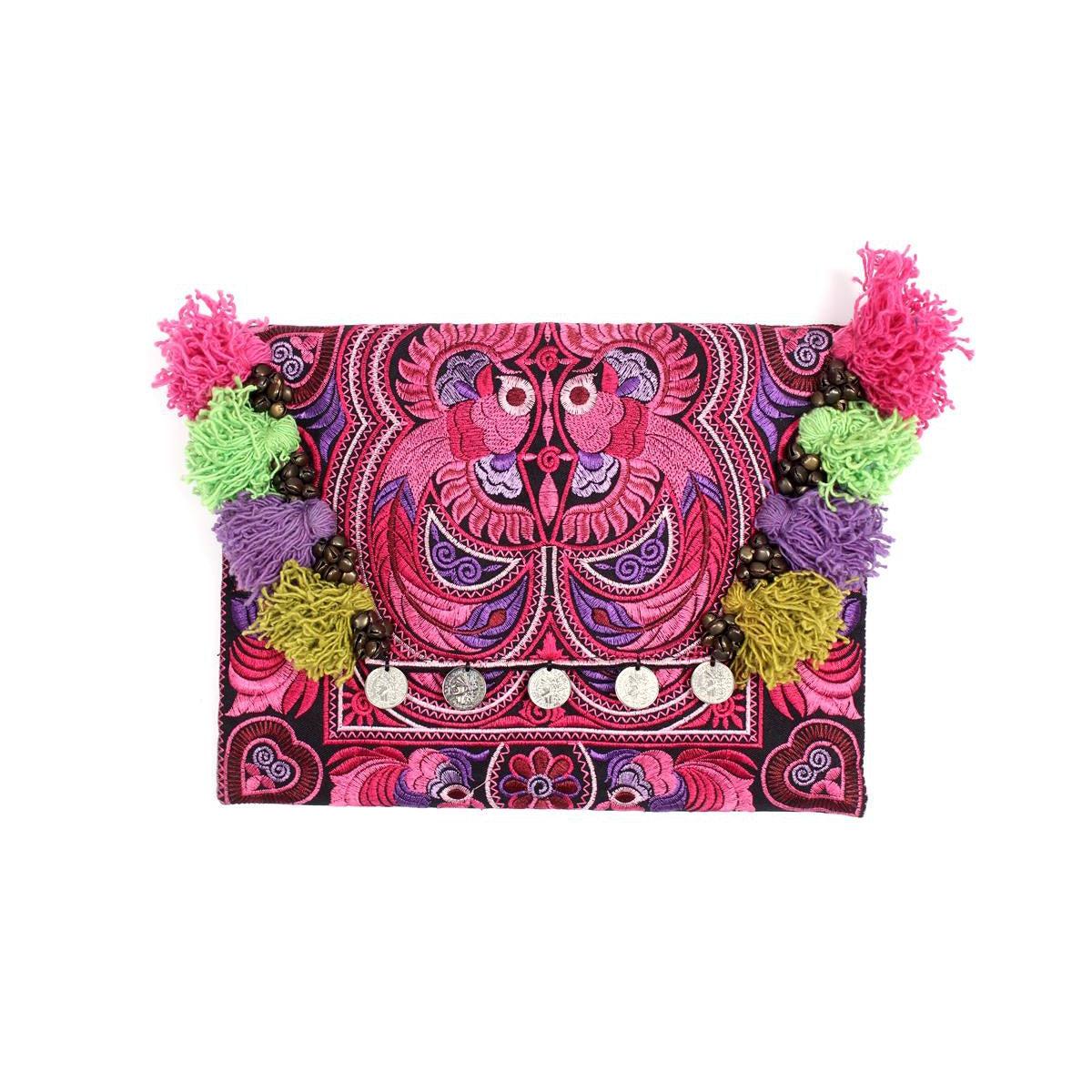 Embroidered Multi Tassel Clutch Bag | IPad Case - Thailand